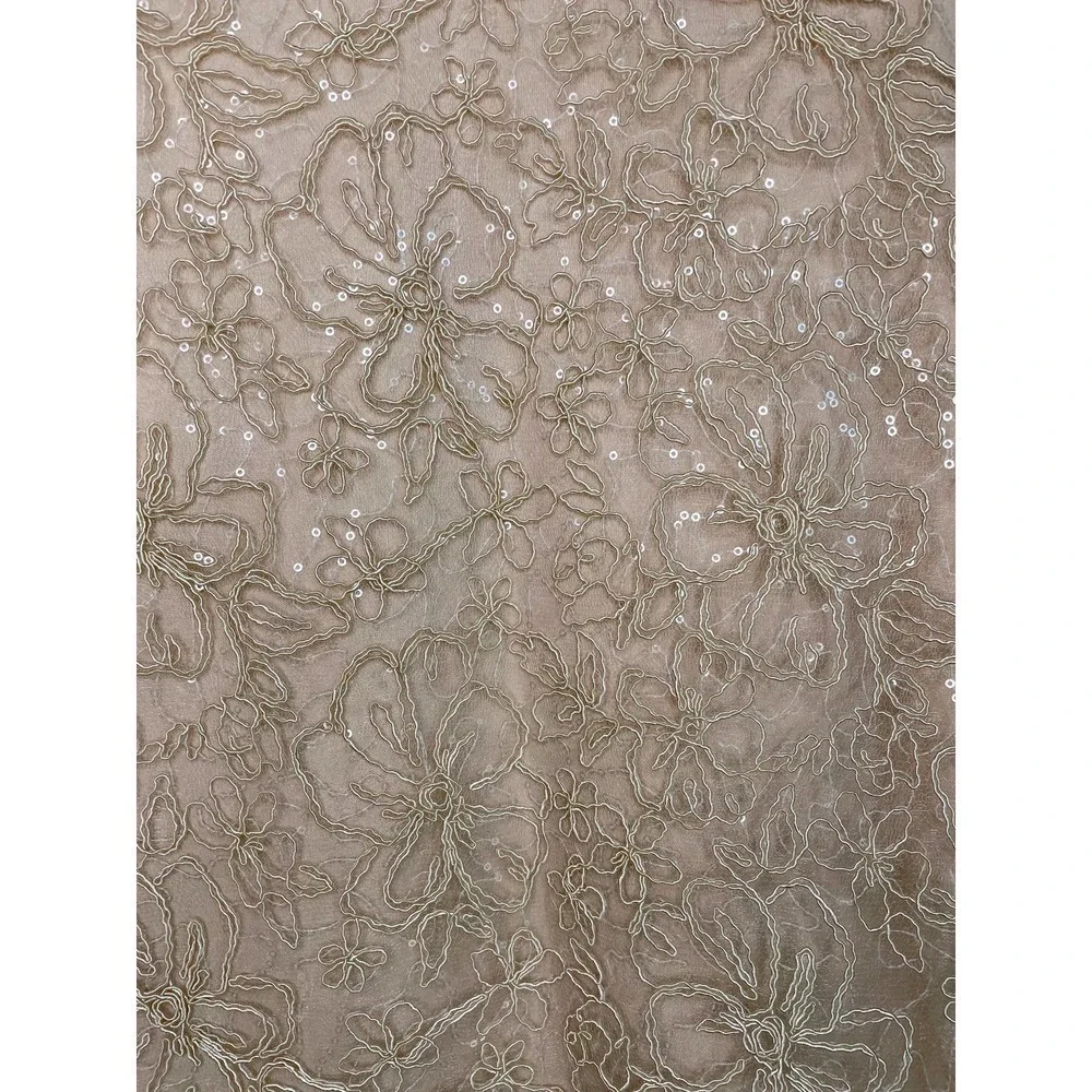 NWT TADASHI SHOJI Plunge Neck Long Sleeve Jacquard Floral Sequin Minidress 6 - Picture 13 of 16